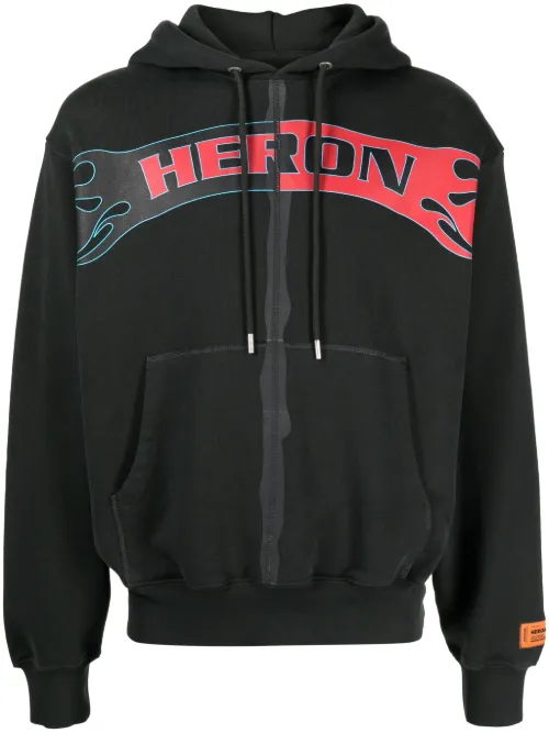 Hoodie zippé à logo imprimé - Heron Preston - Modalova
