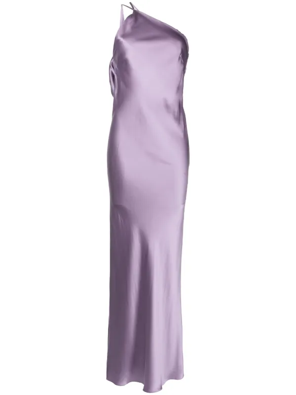Michelle Mason one-shoulder Bias Silk Gown | Purple | FARFETCH UK