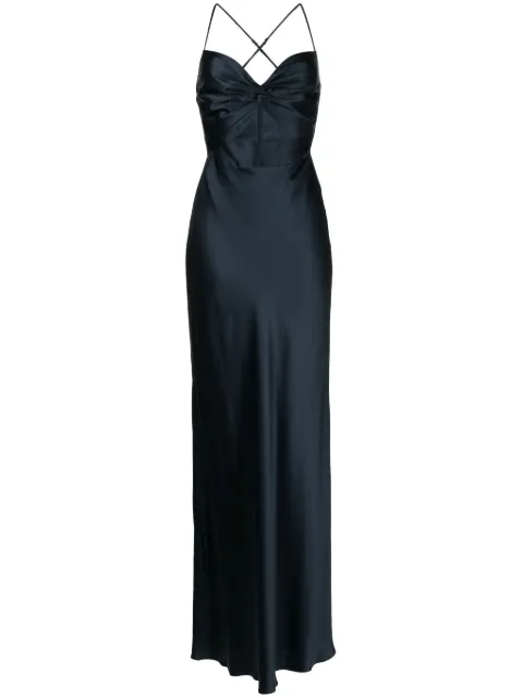Michelle Mason twisted-bodice silk gown