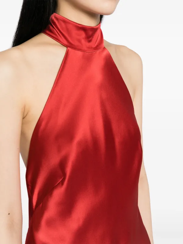 red silk halter dress Women's Plus Size Giselle Halter Dress - Red main image 0
