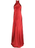 Michelle Mason halterneck silk gown - Red