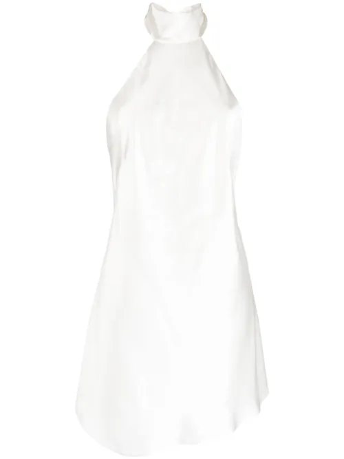 Robe courte en soie à dos-nu - Michelle Mason - Modalova