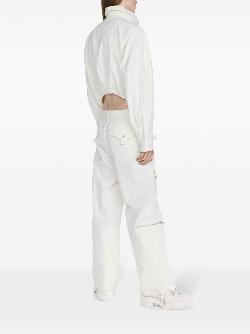 Shop Dion Lee High-neck Straight-leg Jumpsuit In White