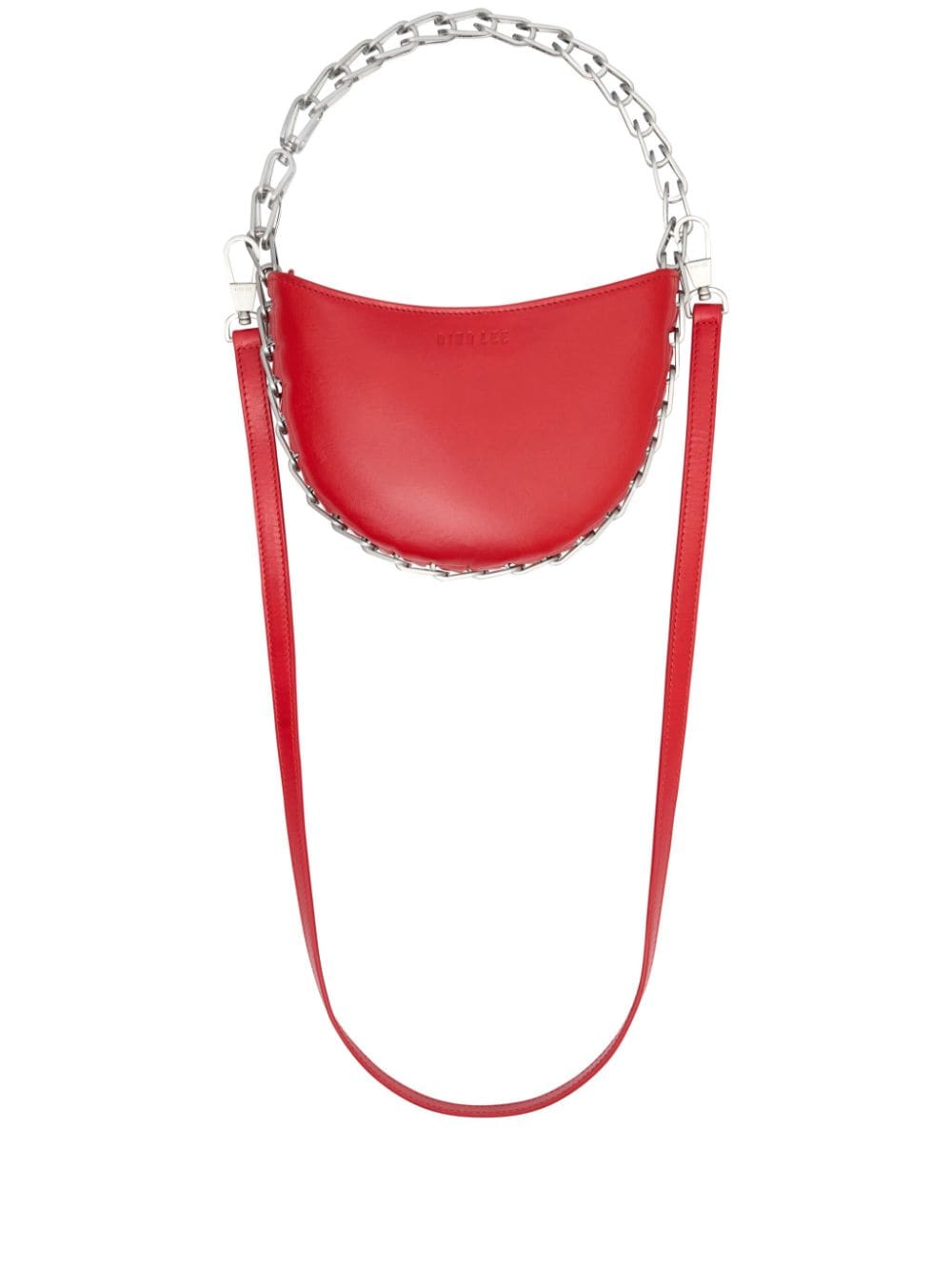 Dion Lee Small Circle Chain Shoulder Bag In Red