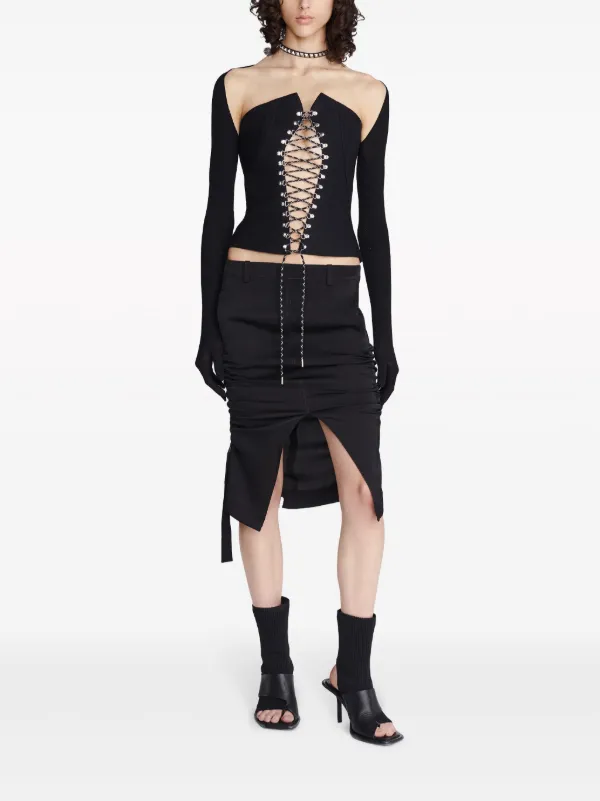 ワンピース DION LEE Women Mid Skirts A9965F23 BLACKSANDSTONE Black Dion Lee Cinch Midi Skirt | Black | FARFETCH AU