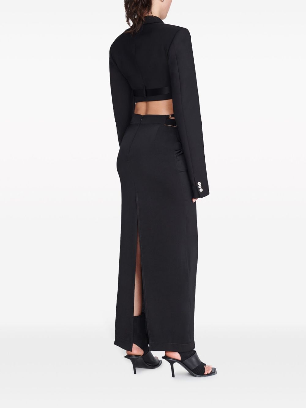 Shop Dion Lee Pocket Column Maxi Skirt In Black