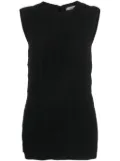 Gauchère crinkled-finish open-back top - Black