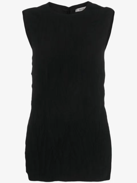 Gauchère crinkled-finish open-back top 