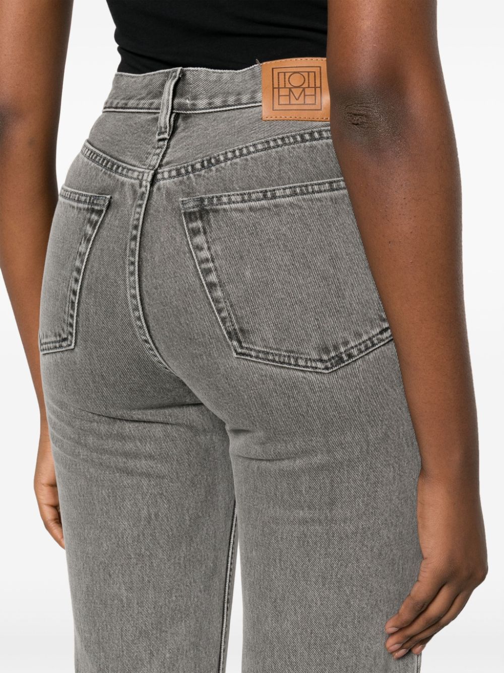 Shop Totême Classic Cut Straight-leg Jeans In Grey