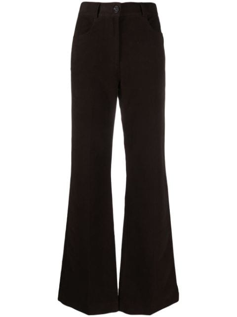 TOTEME velour high-waisted flared trousers