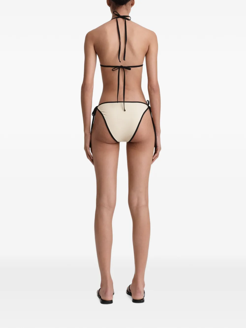 TOTEME Gestreepte gestrikte bikinitop Beige
