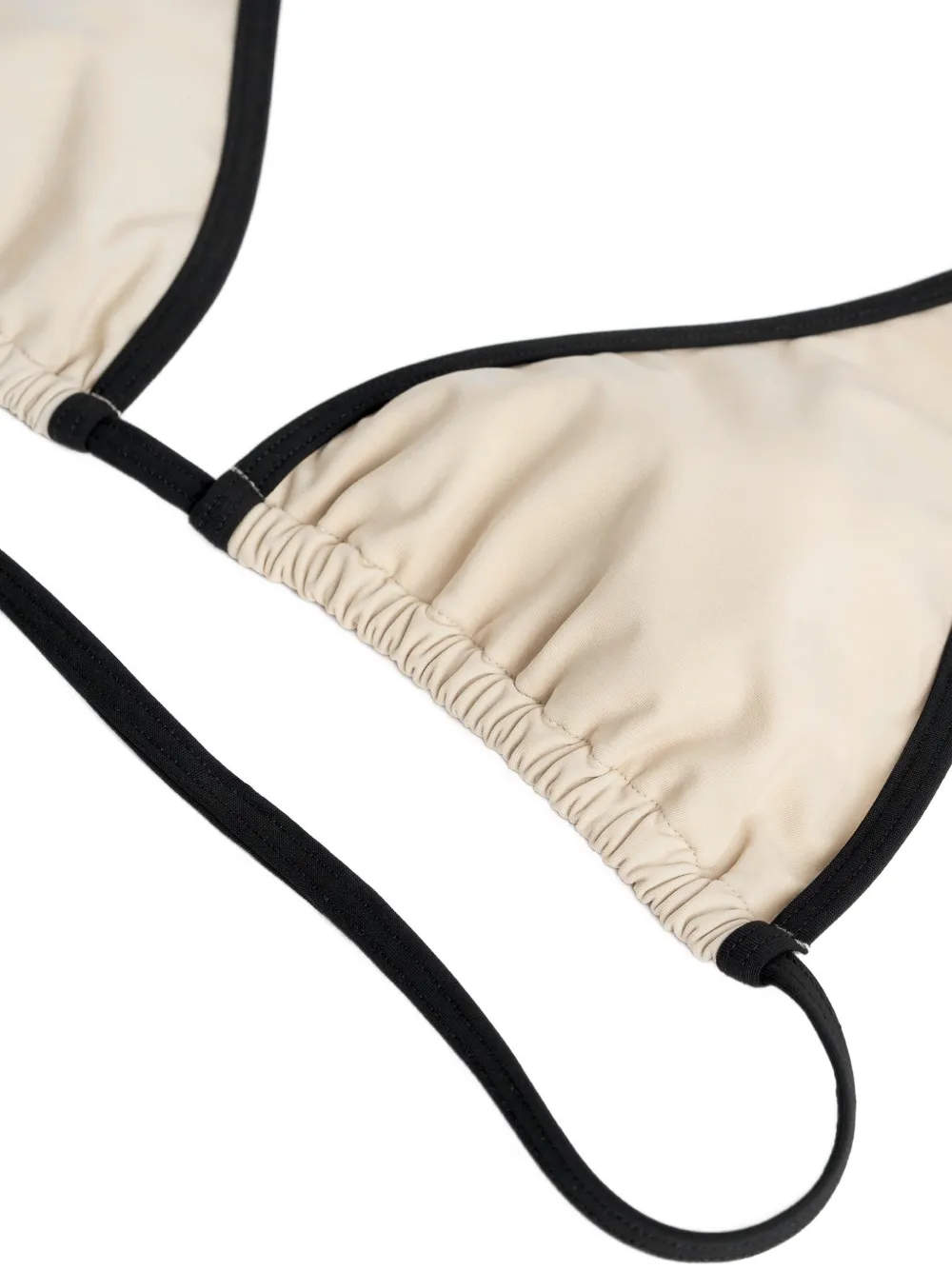 TOTEME Gestreepte gestrikte bikinitop Beige