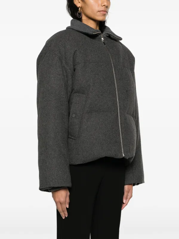 TOTEME Flannel Puffer Jacket | Grey | FARFETCH