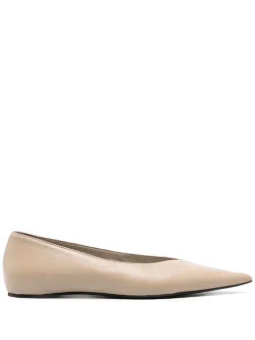Ballerines en cuir The Asymmetric à design métallisé - TOTEME - Modalova