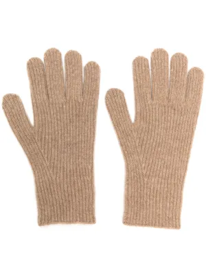 手袋 Toteme Long knit gloves Beige Long knit gloves camel – TOTEME