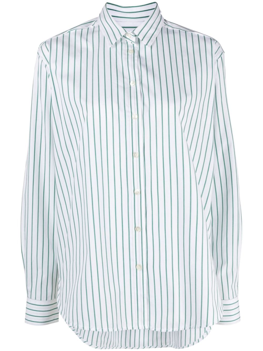 Totême Capri Logo-embroidery Striped Shirt In White