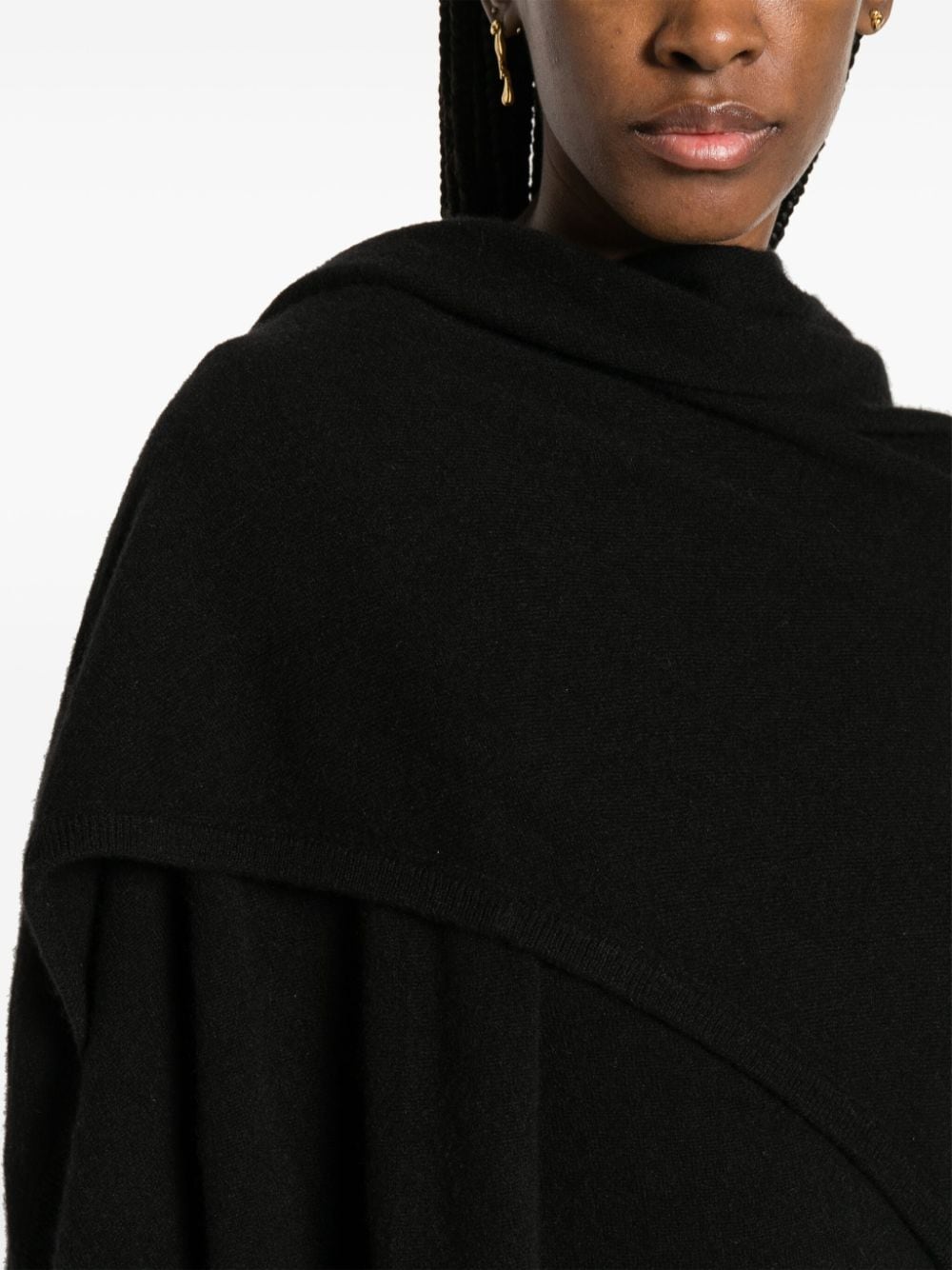 Shop Totême Detachable-shawl Cashmere Maxi Dress In Black