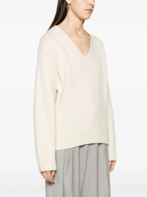 TOTEME V-Neck wool-cashmere Jumper | Neutrals | FARFETCH