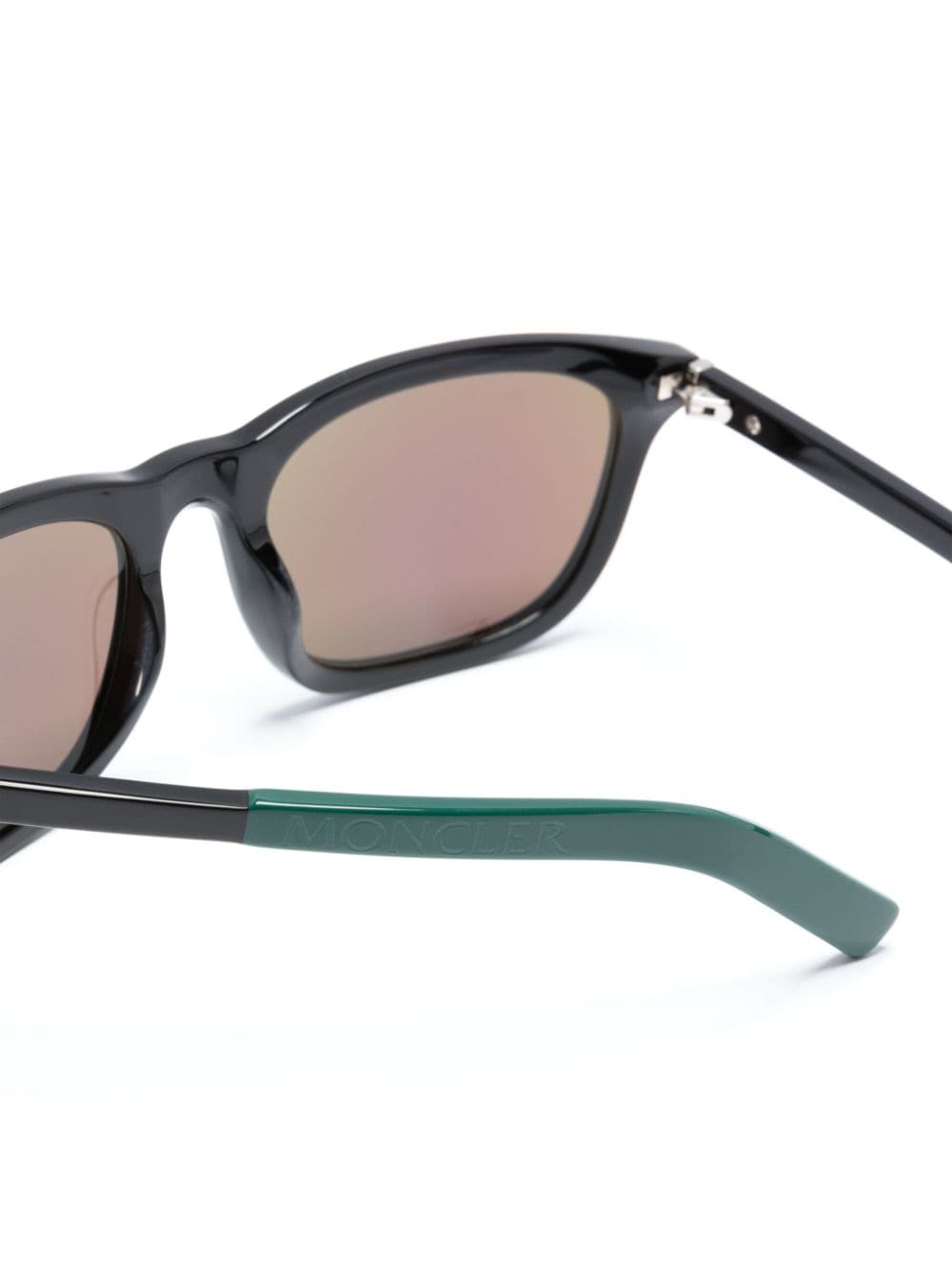 Shop Moncler Kolligian Rectangle-frame Sunglasses In Black