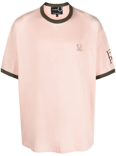 Raf Simons X Fred Perry brooch-detail cotton T-shirt