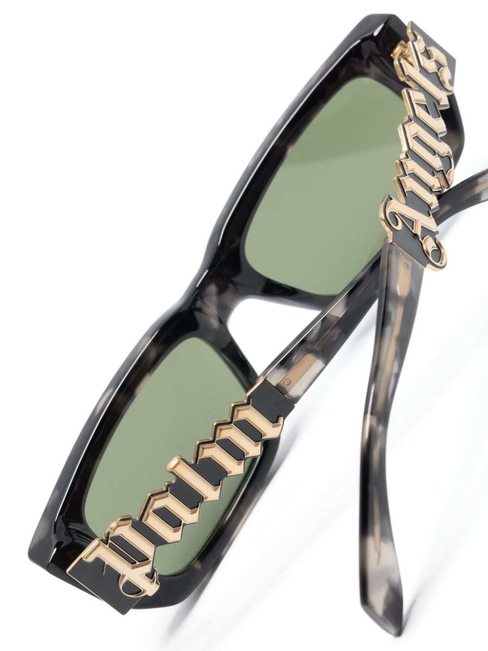 Shop Palm Angels Milford Rectangular-frame Sunglasses In 黑色