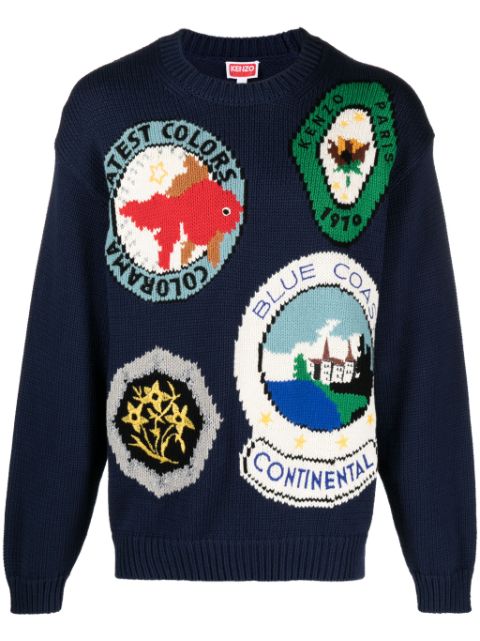 Kenzo Travel intarsia-knit jumper Men