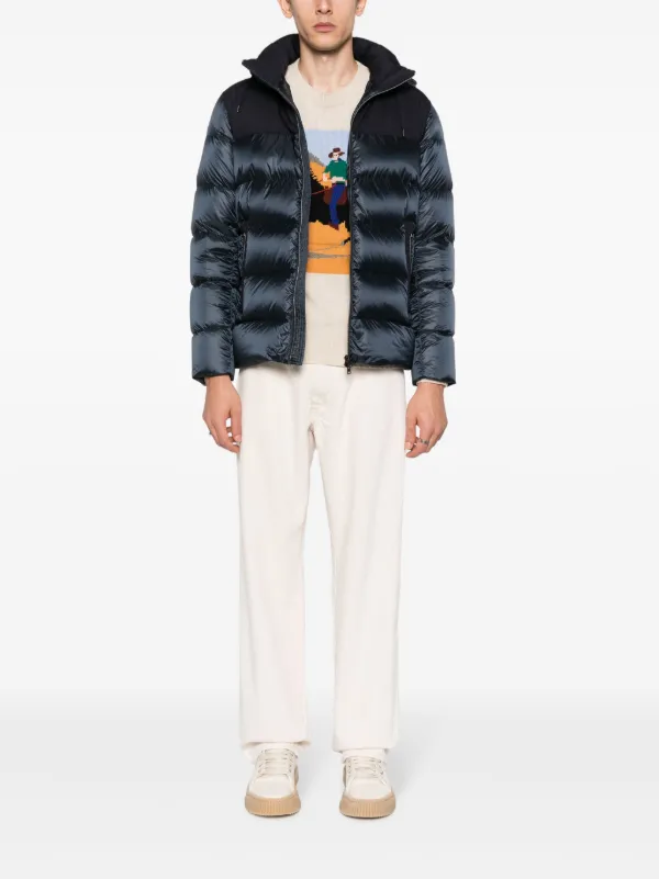 JHM Herno ネイビー ジャケット 40 Herno Panelled Padded Jacket | Blue | FARFETCH JO