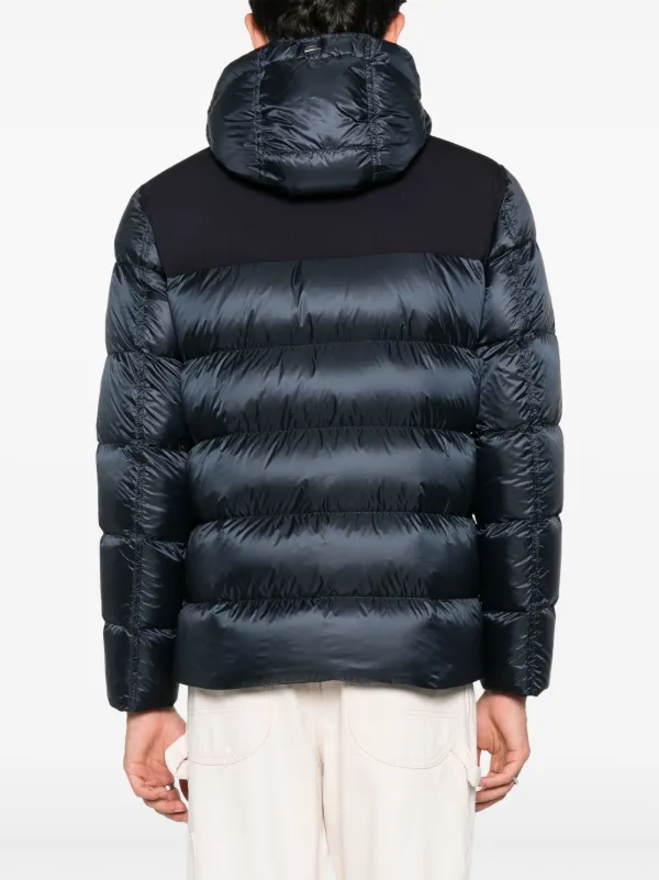 JHM Herno ネイビー ジャケット　40 Herno Panelled Padded Jacket | Blue | FARFETCH JO