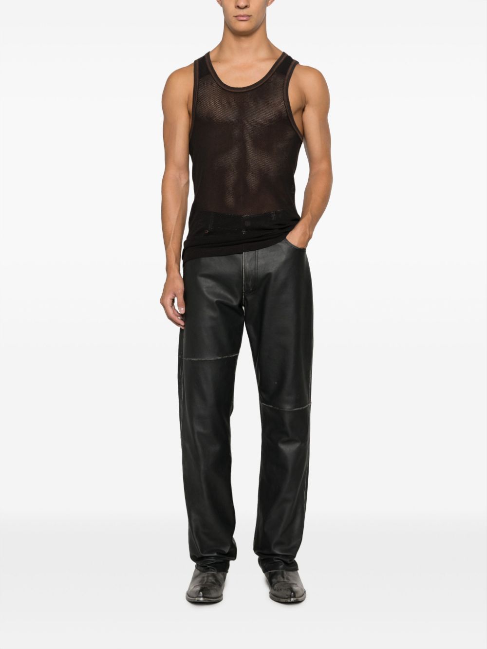 Honey Fucking Dijon x Acne Studios mesh tank top - Zwart