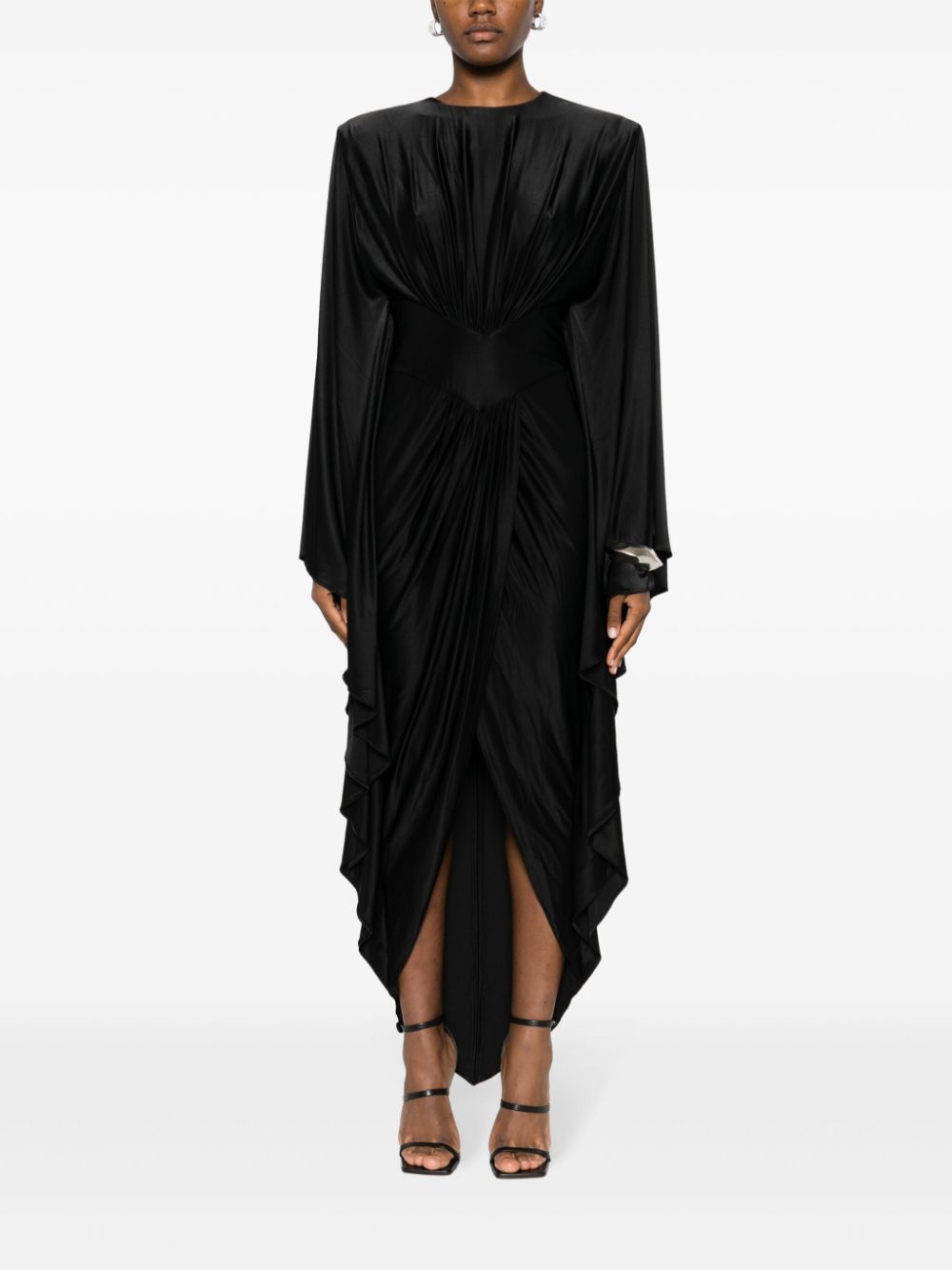 Alexandre Vauthier asymmetric draped dress - Zwart