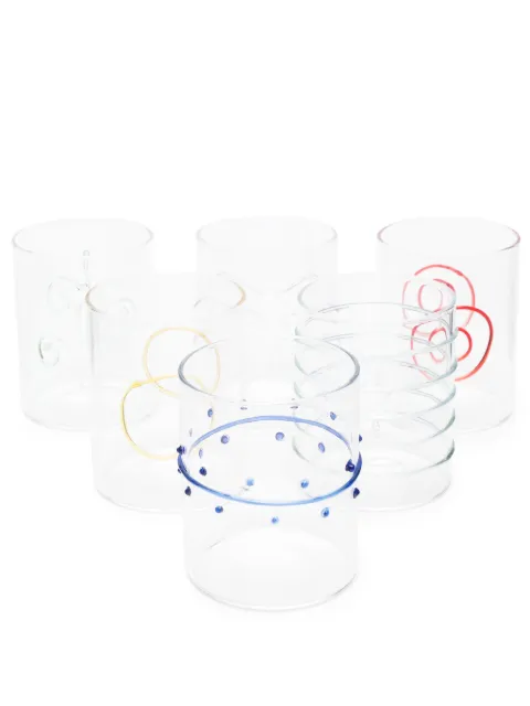 Ichendorf Milano abstract-motif cylinder glasses (pack of six)