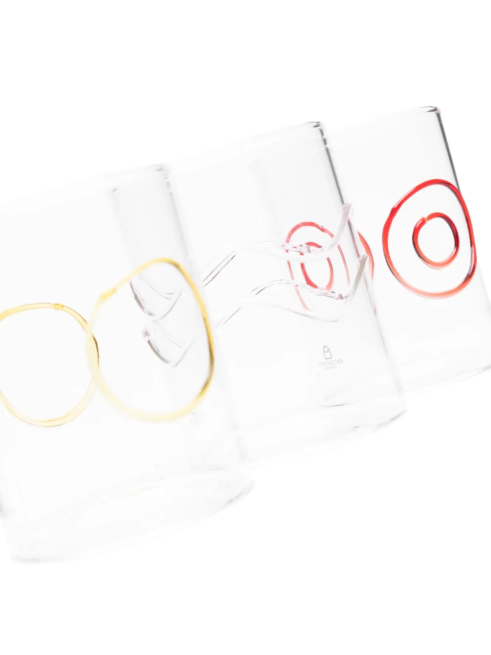 Ichendorf Milano Abstract-motif Cylinder Glasses (pack Of Six) In Yellow
