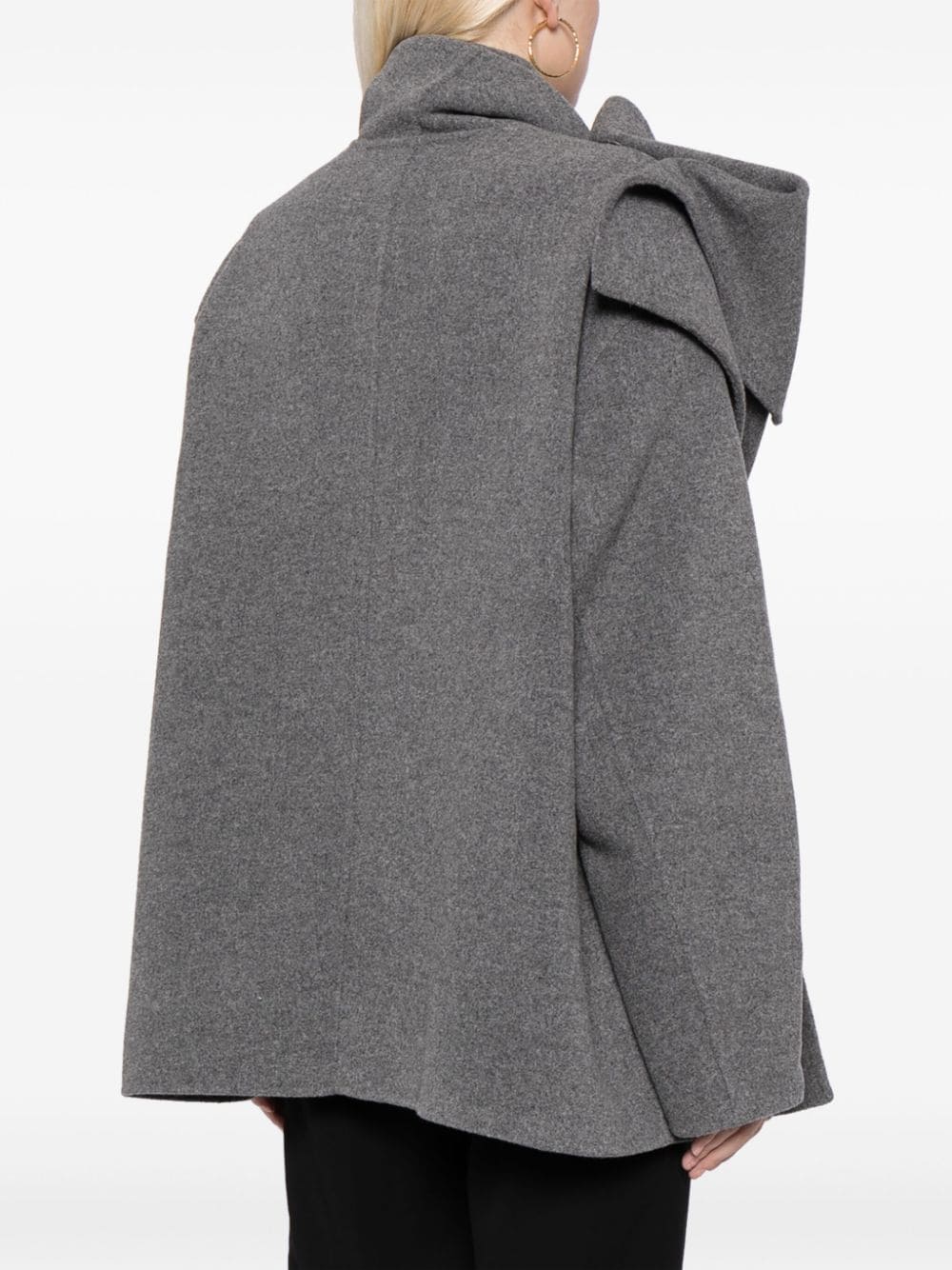 Shop Jnby Wrap-design Wool-blend Jacket In Grey