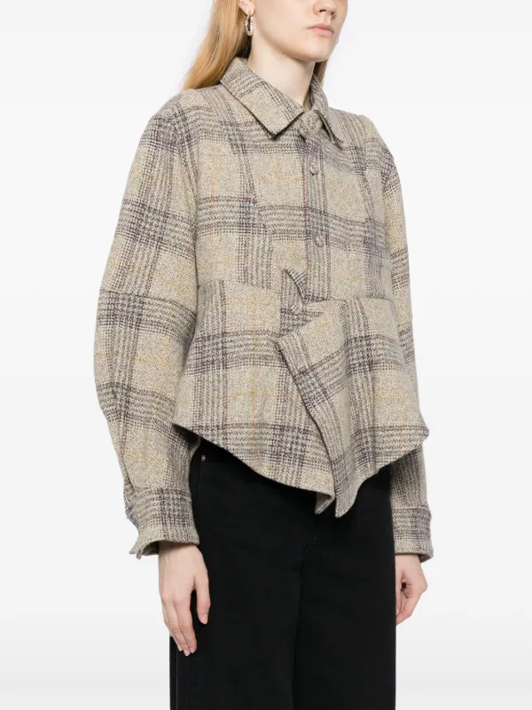 JNBY check-print Wool Jacket | Multicolour | FARFETCH