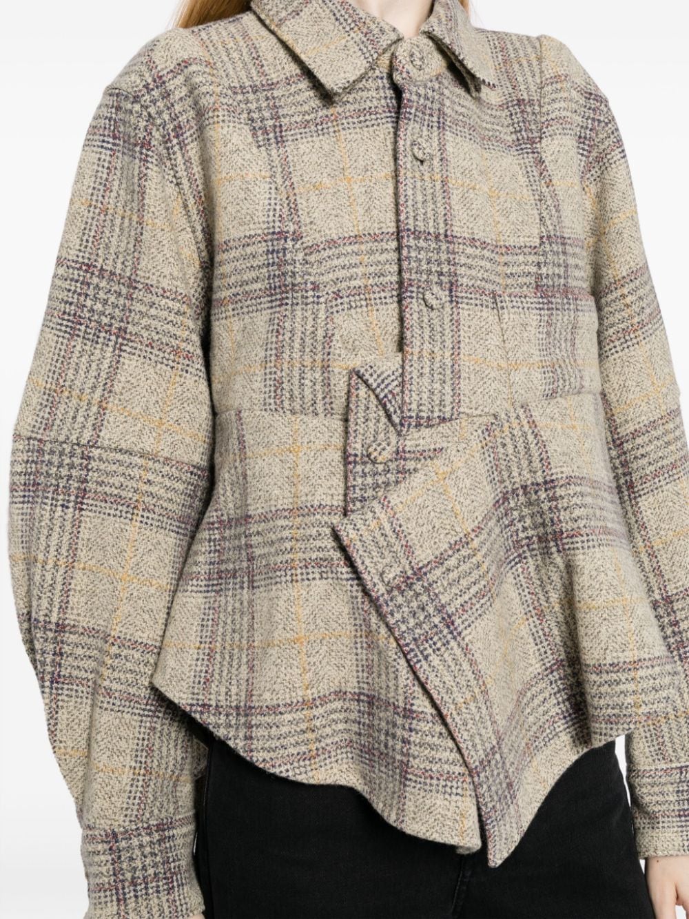 Shop Jnby Check-print Wool Jacket In Multicolour