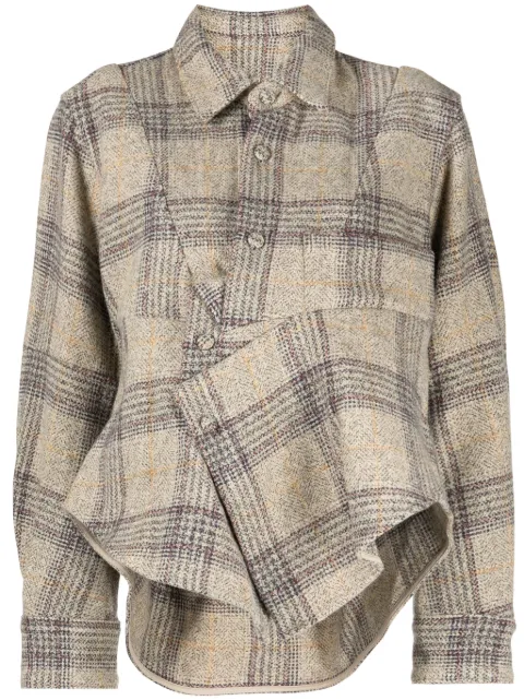 JNBY check-print wool jacket