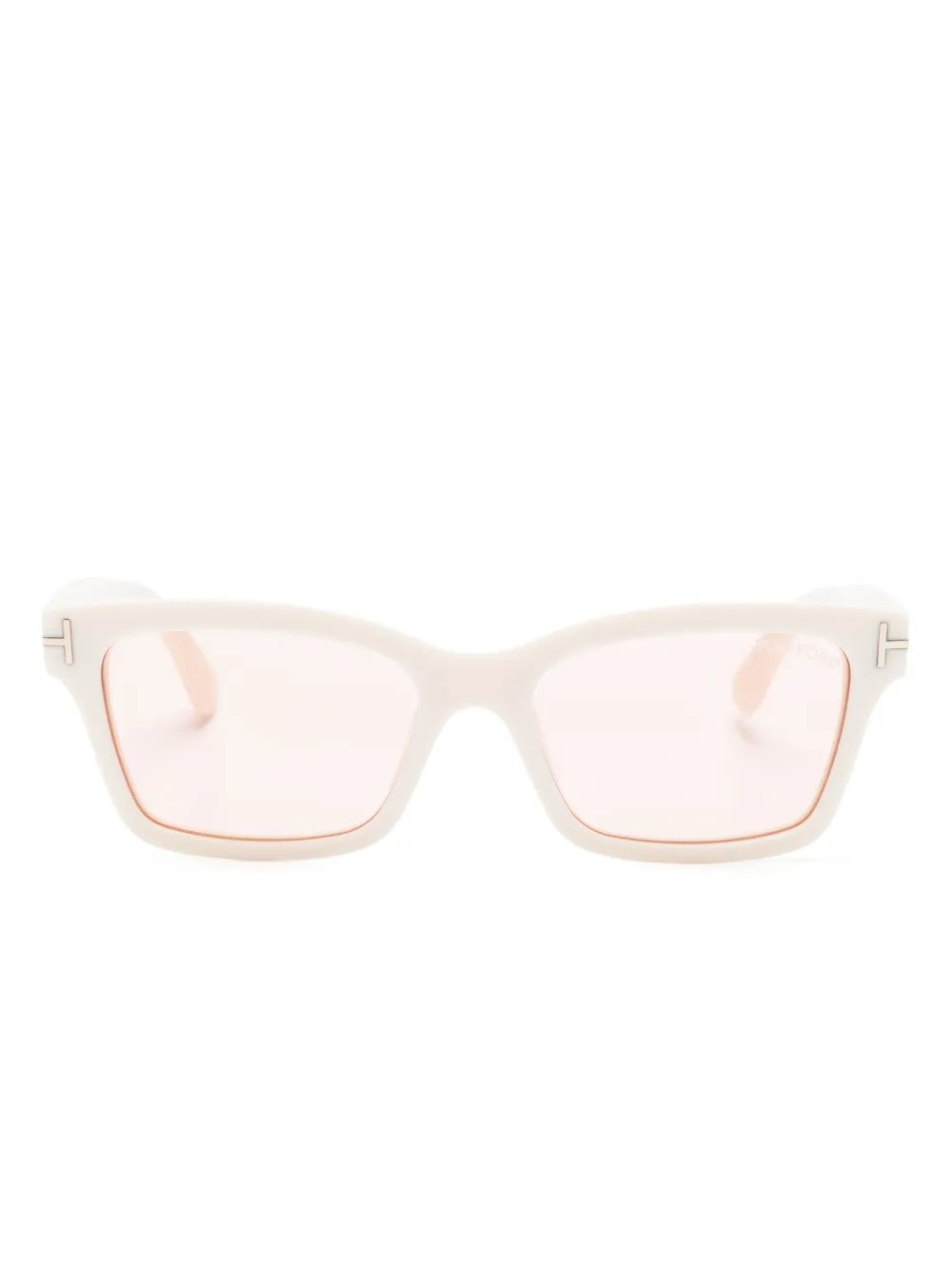 TOM FORD Eyewear logo-plaque wayfarer-frame sunglasses - Bianco