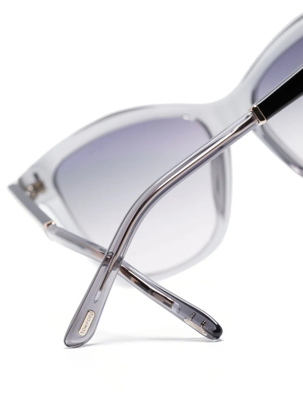 Shop Tom Ford Lucia Wayfarer-frame Sunglasses In Grey