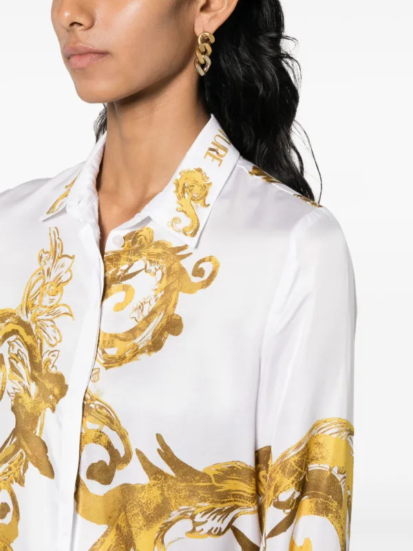 Versace Jeans Couture Chain Couture-print Logo Shirt | White