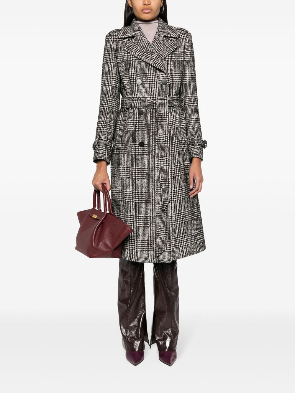 Tagliatore Luanne houndstooth-pattern coat - Zwart