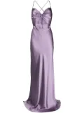 Michelle Mason twisted-bodice silk gown - Purple