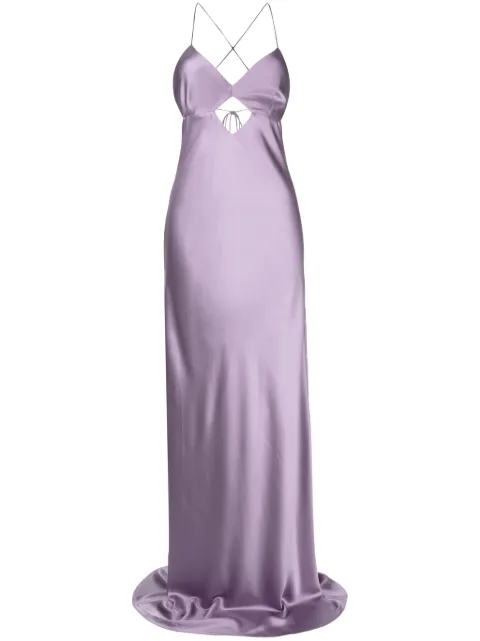 Michelle Mason cut out-detail silk maxi dress
