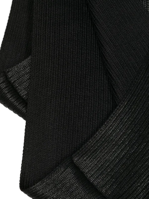 Julius Ribbed circular-design Scarf | Black | FARFETCH IN