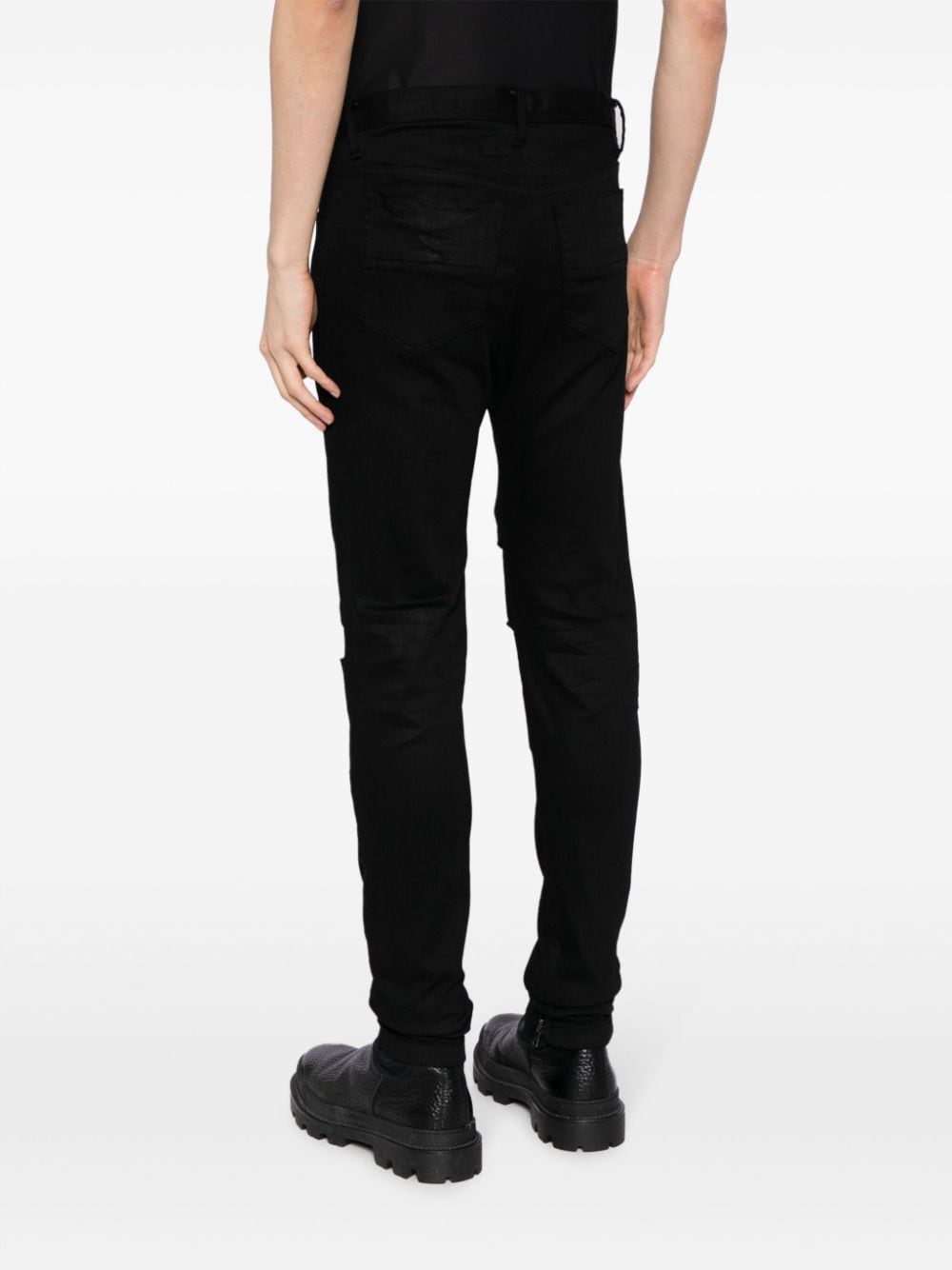 Shop Julius Mid-rise Skinny Jeans In Black