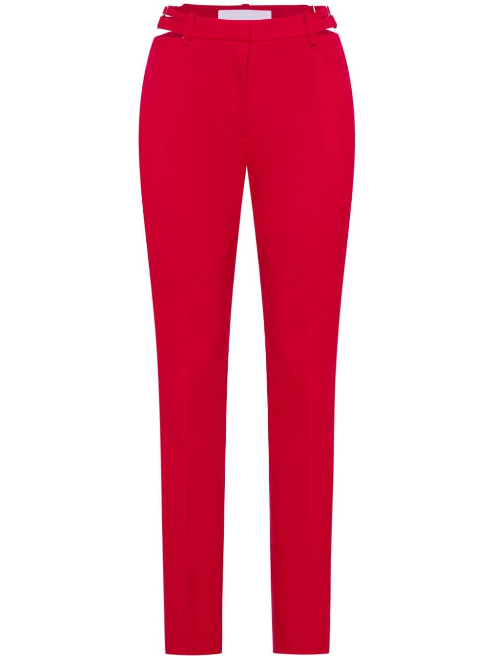 Dion Lee Cut-out Slim Trousers In Red