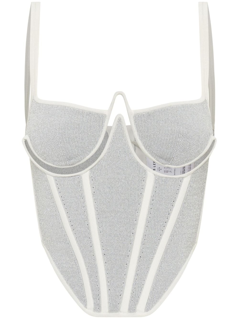 Dion Lee Reflective Wire Corset Top In White