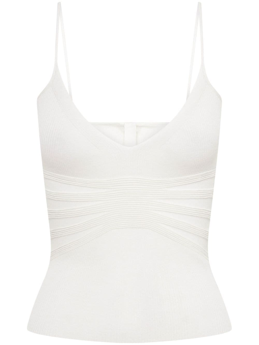 Dion Lee Sculpt Ribbed Cami Top In Weiss
