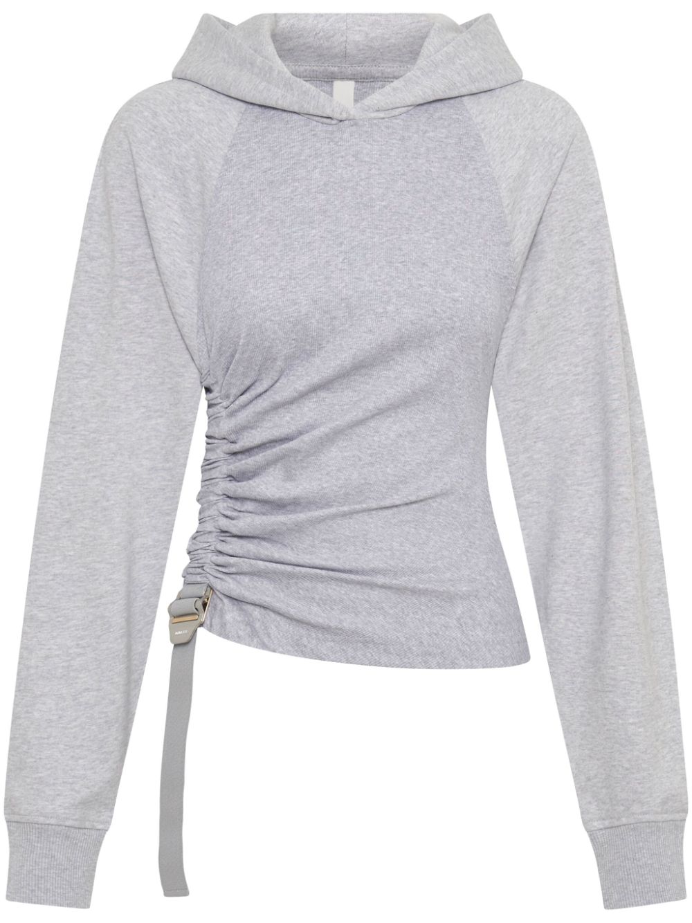 Shop Dion Lee Safety Slider Cotton Hoodie In Grey