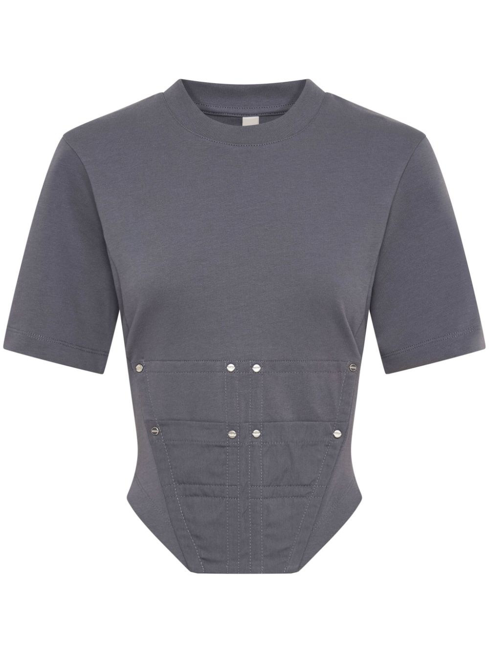 Dion Lee Workwear Organic-cotton Corset T-shirt In Blue