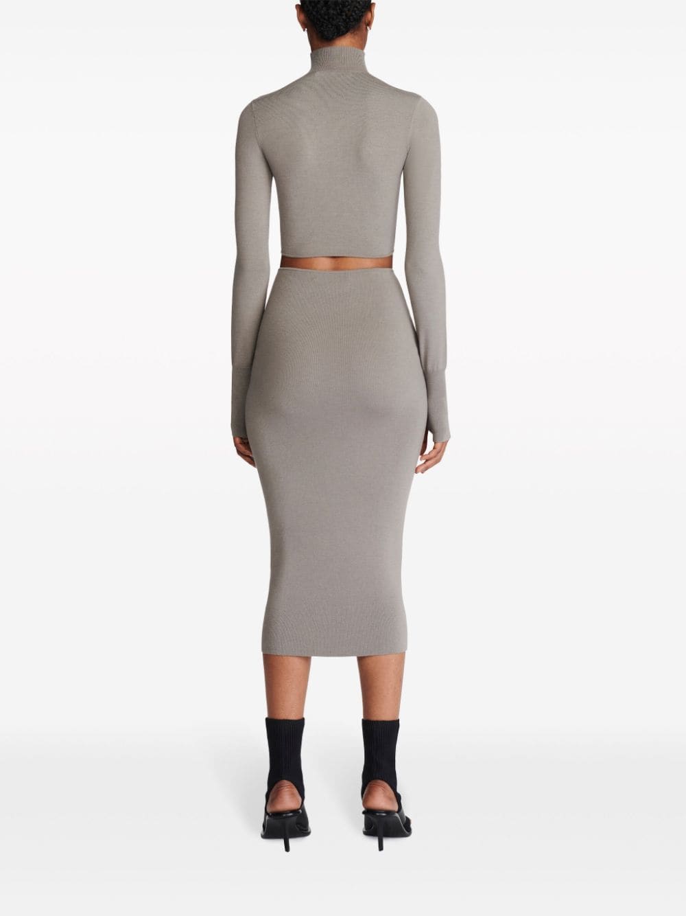 Shop Dion Lee Mobius Loop Midi Skirt In Grey
